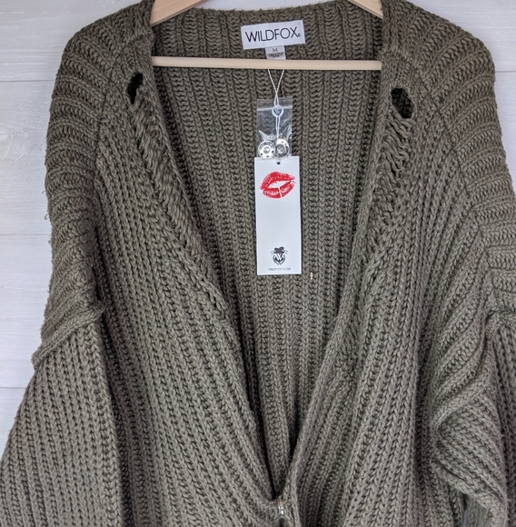 NWT Wildfox Citadel Wrap Green Sweater - Picture 5 of 8